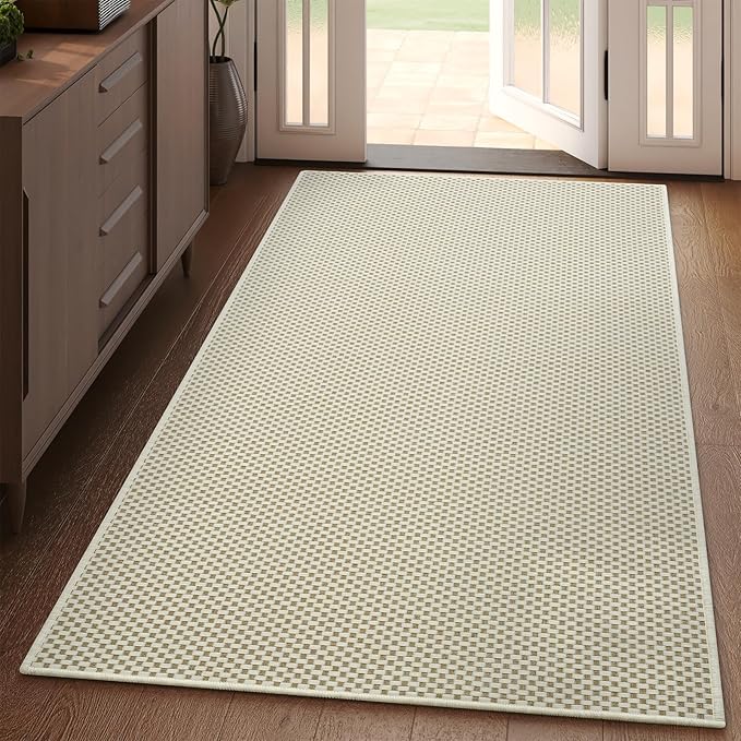 YDKGL 3x5 ft Area Rug Entryway Runner Rug Non Slip Washable, Boho Woven Kitchen by YDKGL
