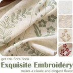 jinchan Belrose Linen Curtains for Bedroom Floral Curtains 72 Inch Length Linen - Image 7