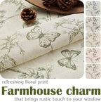 jinchan Floral Curtains Lined Linen Blend Curtain - Image 4