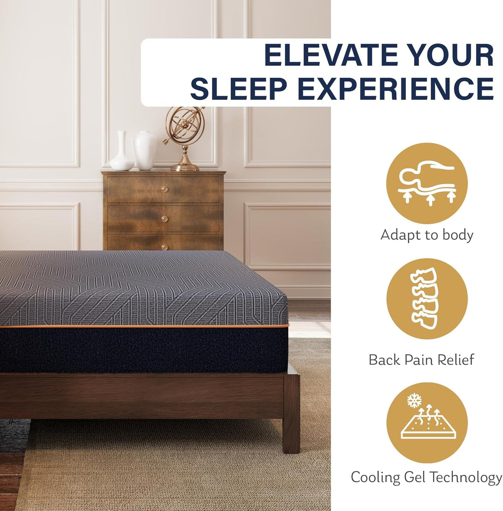 EGOHOME Queen 12" Copper Gel Memory Foam Mattress Pressure Relief Medium