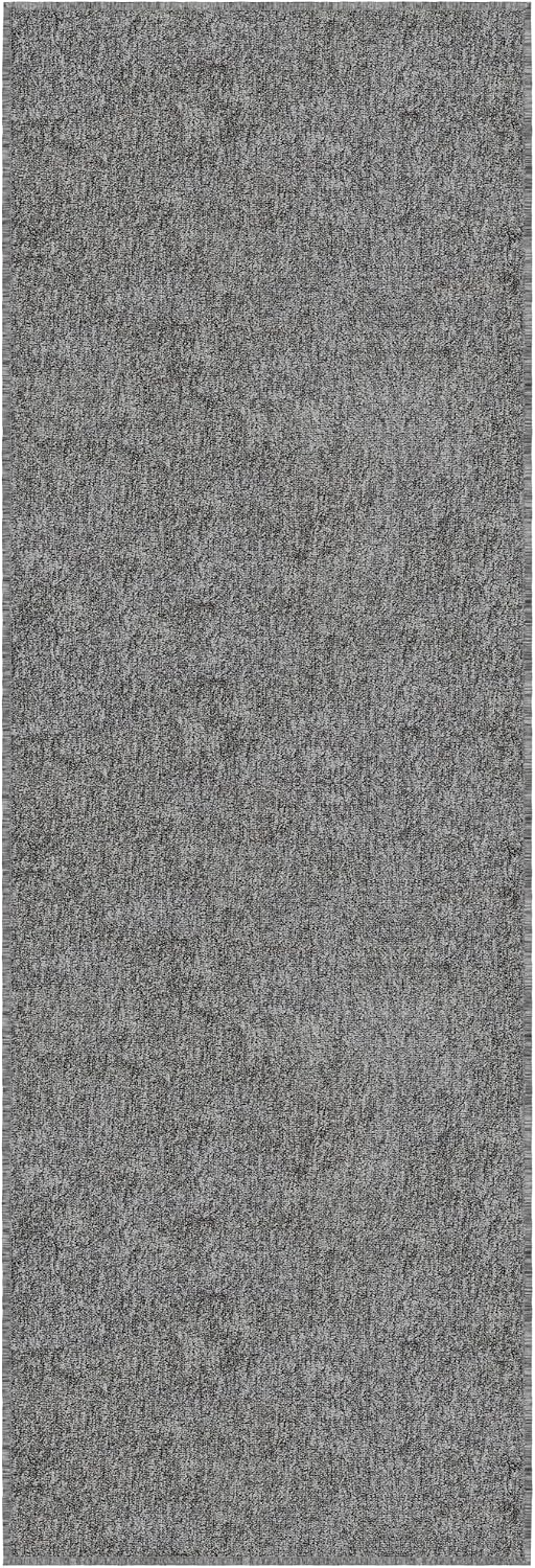 Ottomanson Door Mat Indoor Entryway Runner Rug – Non-Slip Durable Low-Pile Runner with Stain-Resistant Surface, 20" x 59", Gray