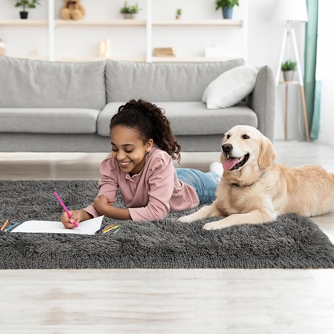Tepook Fluffy Runner Rugs for Bedroom Aesthetic 2x6 Feet, Shag Soft Bedside Rug - Image 5