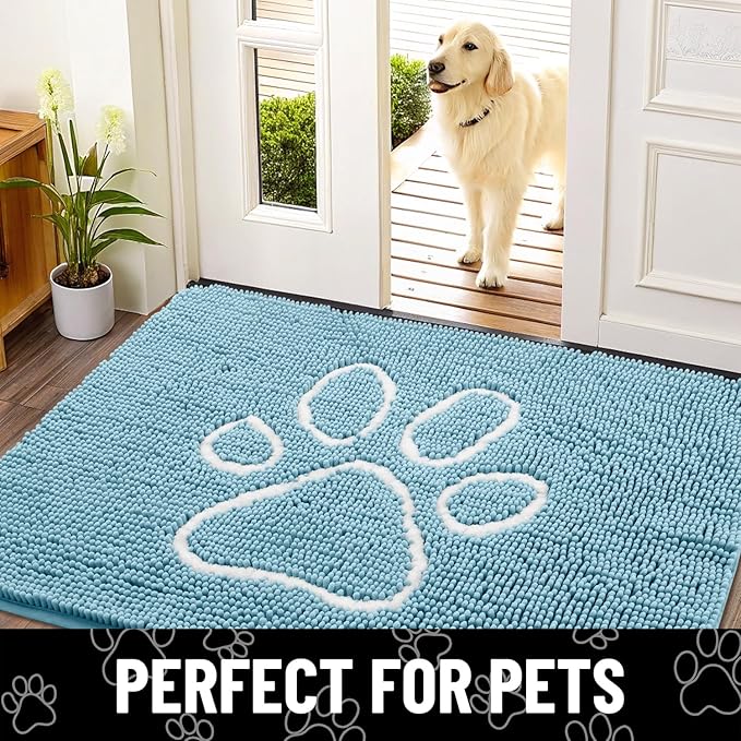 Smiry Dog Door Mat for Muddy Paws, Absorbent Dirt Trapper Non Slip Quick Dry - Image 7
