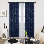 Deconovo Navy Blue Curtains, 42 x 84 Inch, Thermal Insulated Soundproof Privacy - Image 2