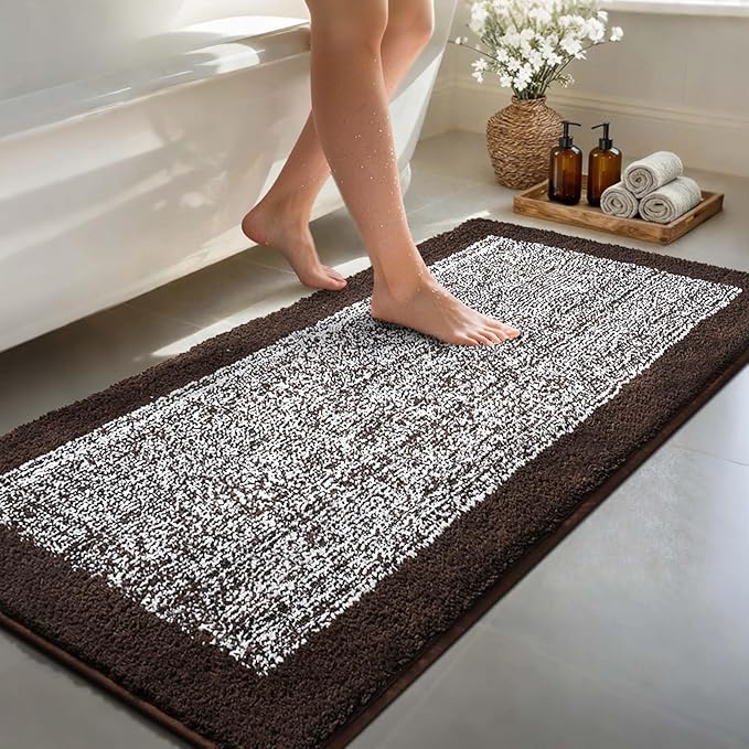 70x24 Long Bathroom Rugs Washable Non Slip, Soft Absorbent Quick Dry Mats by Unknown