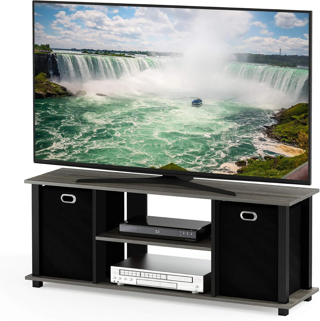 Furinno Econ Entertainment Center, Black/Black