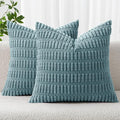 MIULEE Pack of 2 Corduroy Decorative Throw Pillow Covers 16x16 Inch Soft Boho by MIULEE