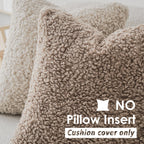 Foindtower Decorative Fuzzy Faux Fur Throw Pillow Covers 18x18 Inch Khaki