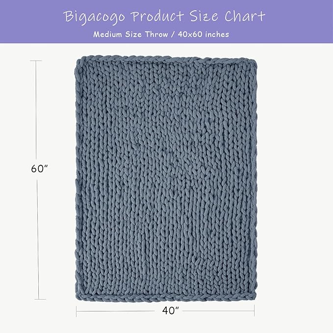 Bigacogo Chunky Knit Throw Blanket - Image 2