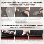 Laminate Floor Repair Kit, 6PCS Vinyl Floor Wax with 6PCS Wood Touch Up Markers, Fix Scratches, Stains, Cracks, Holes