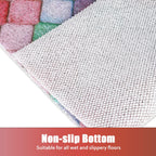 Shower Mat Non-Slip, 24x 24 Inch Square, Soft Comfort Bath Mats with Drainage Holes, PVC Loofah Massage Shower Floor Mat for Shower, Bathroom, Wet Areas, Quick Drying