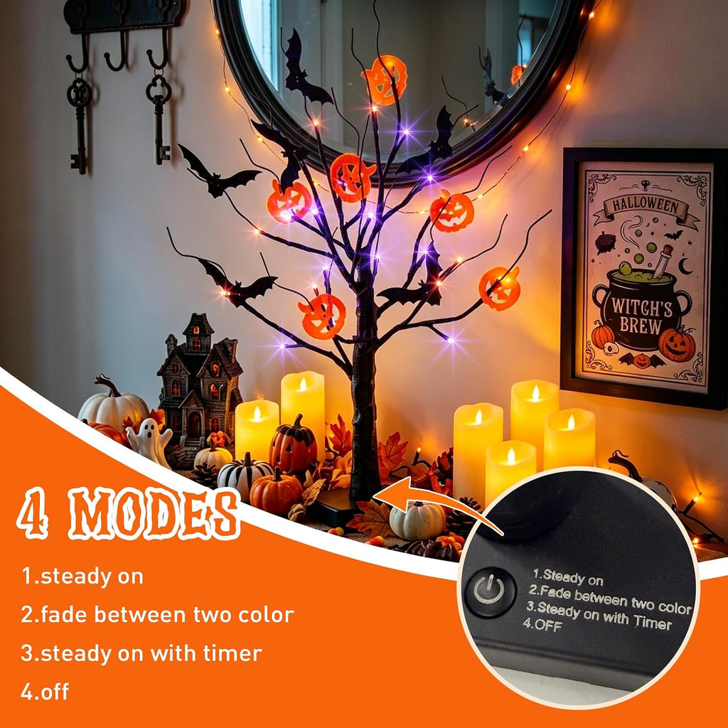 EAMBRITE Halloween Decorations Indoor Halloween Tree Black Spooky Tree