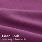 Nanspring Grape Purple Linen Curtains 96 Inch Long 2 Panels Set - Image 5