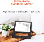TASALON Unbreakable Handheld Mirror with Silicone Handle, Black