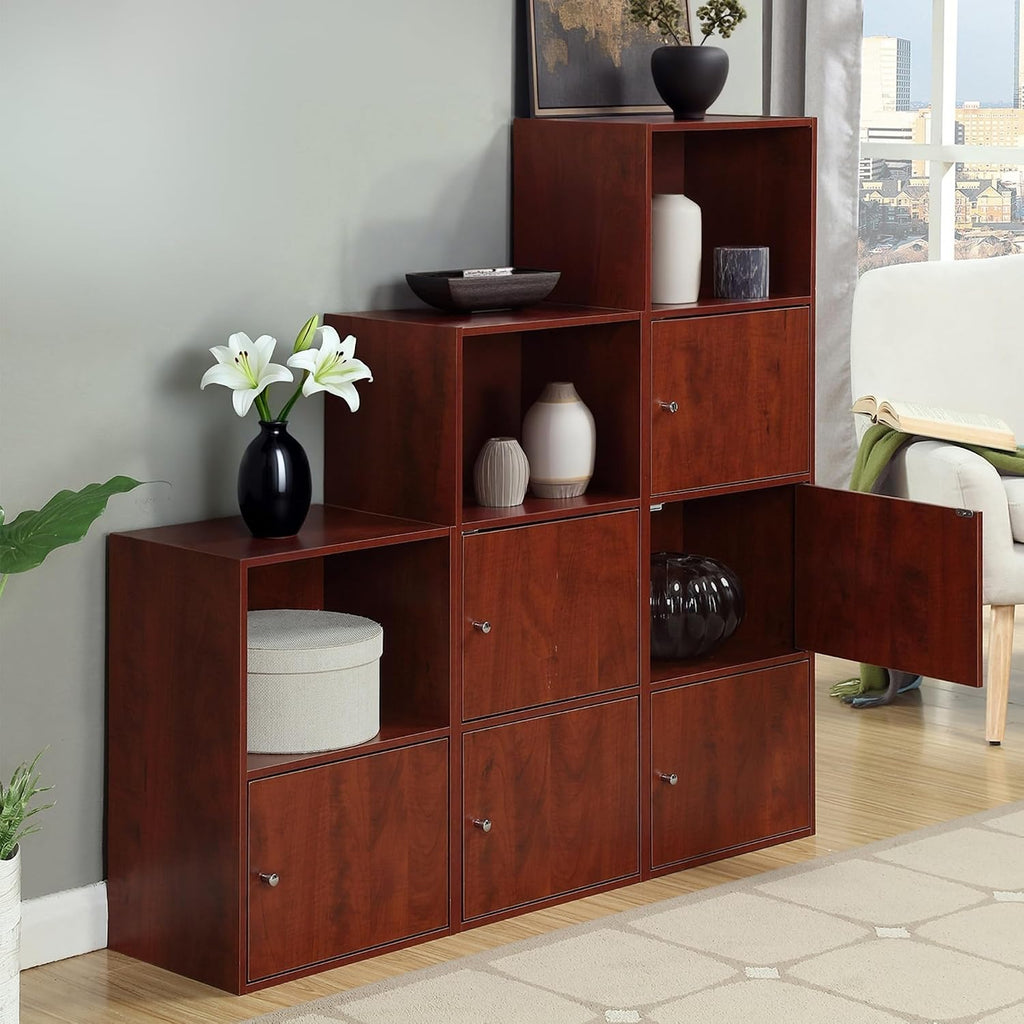 Convenience Concepts Xtra Storage 3-Door Cabinet, Cherry, 16.5"