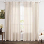 Extra Wide 100 Inch Linen Curtains by Nanspring