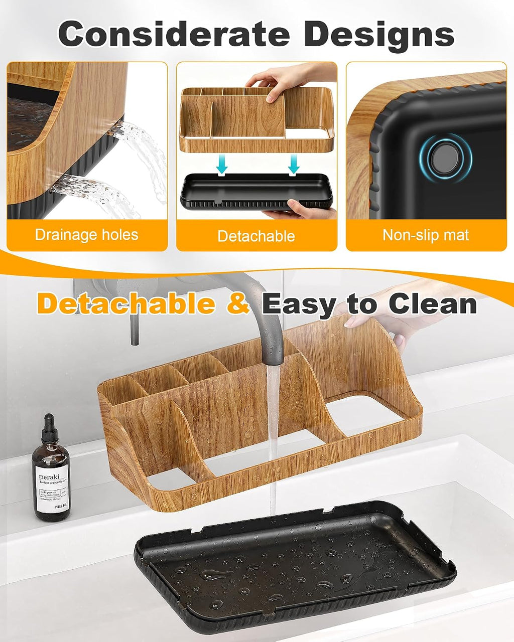 Bathroom Counter Organizer and Storage, Toothbrush Holder 7 Slots