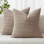 MIULEE Pack of 2 Corduroy Decorative Throw Pillow Covers 20x20 Inch Soft Boho by MIULEE