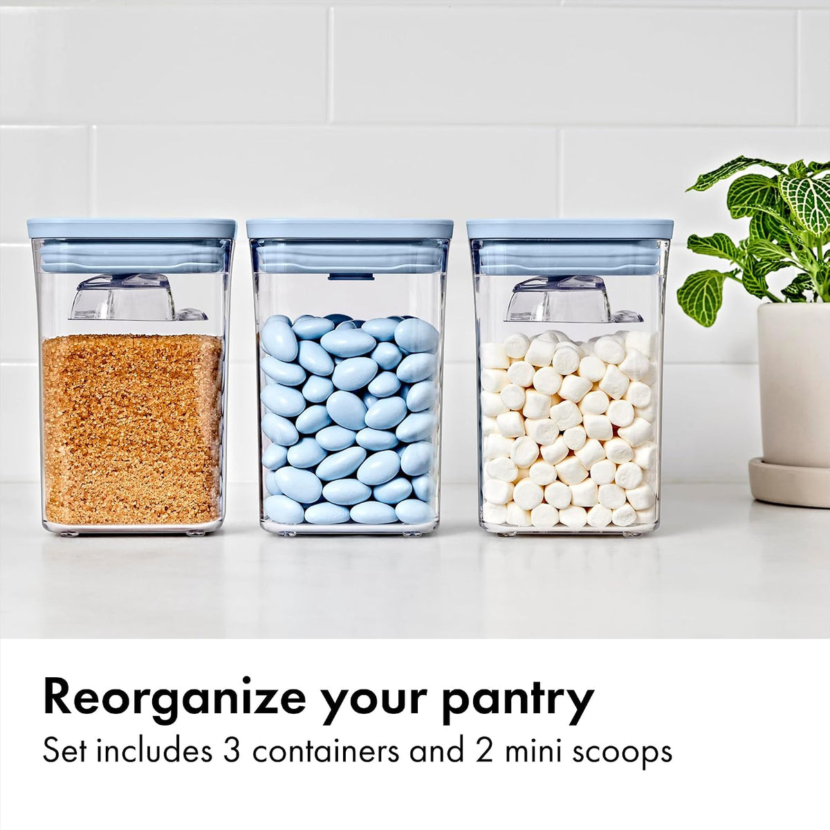 OXO Good Grips 3-Piece POP Container Set with Mini Scoops - Sky Blue