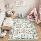 6x9 Area Rugs for Living Room: Floral Washable Rug Vintage Large Soft Boho - Image 5