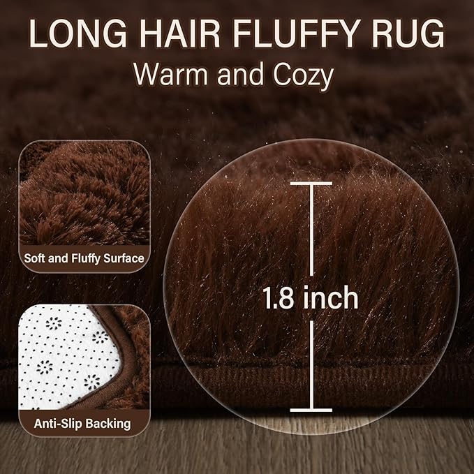 Amearea Premium Soft Fluffy Rug Modern Shag Carpet, 4x5.3 Feet, Fuzzy Shaggy - Image 2