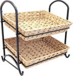 Stackable Candy Display Rack with Canvas Cover|Stackable Candy Organizer|Multi-Function Snack Rack&Shelf for Chips |Perfect Display Solution for Stores (White, Medium)