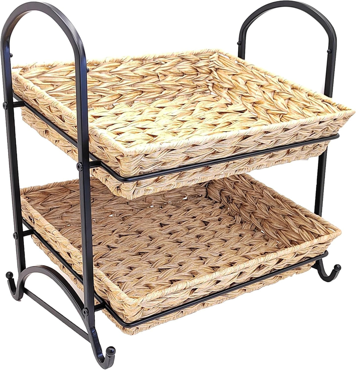 Stackable Candy Display Rack with Canvas Cover|Stackable Candy Organizer|Multi-Function Snack Rack&Shelf for Chips |Perfect Display Solution for Stores (White, Medium)