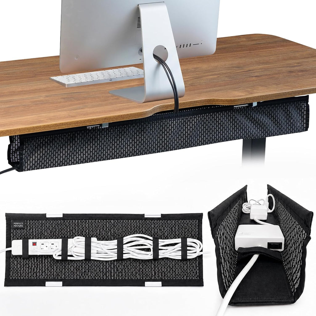Perfect Posture Mesh Cable Management Tray Under Desk Cord Organizer - 38"