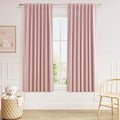 Guken 100% Blackout Linen Curtains 63 Inch 2 Panels Set by Guken