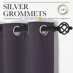 NICETOWN Greyish Purple Blackout Curtains 45 inches Length - Image 2