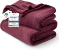 Bedsure GentleSoft Fleece Blankets Queen Size Red Burgundy by BEDSURE