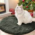 OLANLY Olive Green Round Rugs for Bedroom by OLANLY