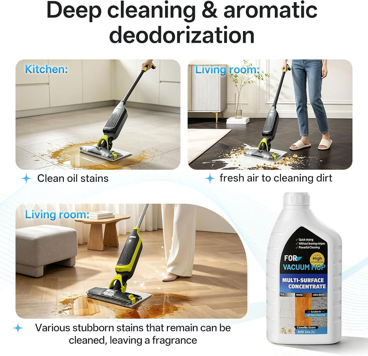 2L Vacmop Cleaner Solution Compatible with Shark Hydrovac Cleaning Solution