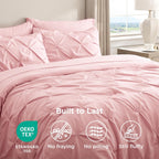 Bedsure 7-Piece Queen Comforter Set & Sheet Set, Pink Bed in a Bag