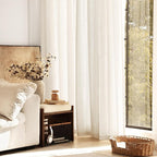 Natural Linen Curtain 105 inch Length 2 Panels Set Back Tab Light Filtering - Image 7