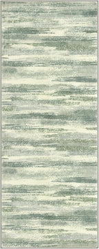 Lansny Modern Abstract Runner Rug 2x6, Sage Green Grey Washable Entryway Runner - Image 9
