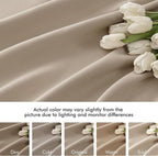 MIULEE Taupe Back Tab Blackout Curtains 72 Inches Long 2 Panels Set - Image 8