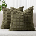 MIULEE Pack of 2 Spring Corduroy Decorative Throw Pillow Covers 16x16 Inch Soft by MIULEE
