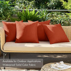 MIULEE Pack of 4 Decorative Burnt Orange Throw Pillow Covers Linen Waterproof - Image 3