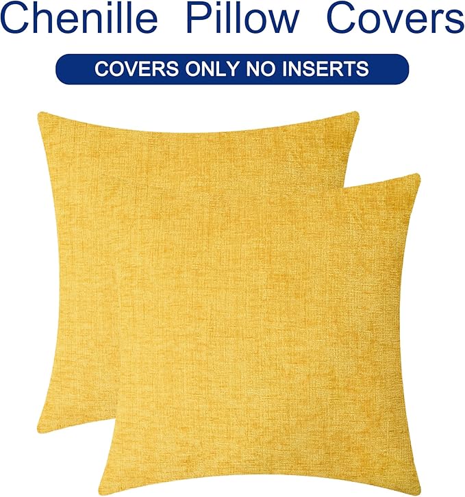 CaliTime Throw Pillow Covers Decorative 20 X 20 Inches Pack of 2 Cozy Chenille - Image 6