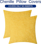 CaliTime Throw Pillow Covers Decorative 20 X 20 Inches Pack of 2 Cozy Chenille - Image 6