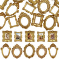 15 PCS Mini Vintage Frames, Tiny Resin Antique Frames, Small Gold picture photo frame for DIY Wall Hanging Jewelry Display Photography Party Hotel Home Decoration (mini frameA)