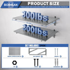 2 Pack Garage Wall Shelving, 2x3ft Heavy Duty Wall Shelves, Gray
