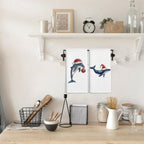 Nautical Christmas Coastal Holiday Animals Kitchen Decor Dish Hand Towels