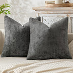 MIULEE Pack of 2 Couch Throw Pillow Covers 18x18 Inch Dark Gray Modern Boho by MIULEE