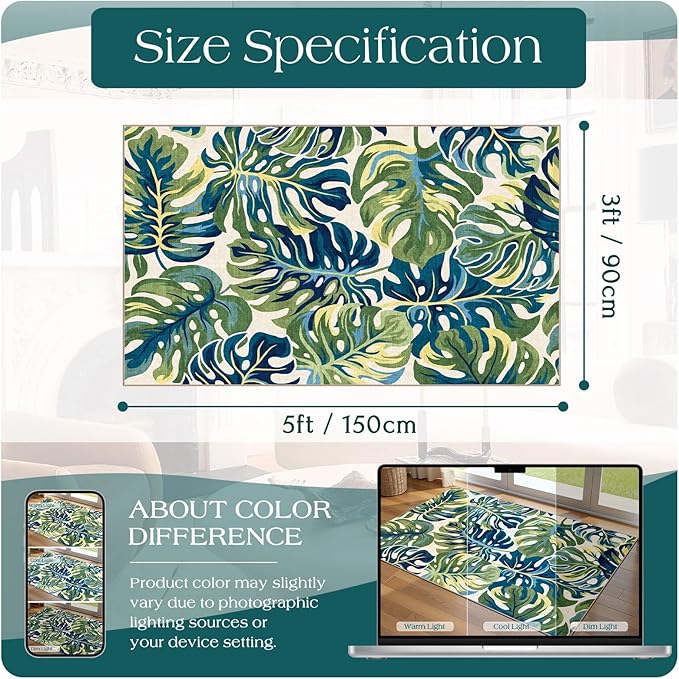 3x5 Botanical Entry Rug - Image 7