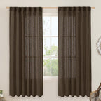 LAMIT Dark Brown 72 inch Linen Curtains by LAMIT