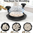 Ukeetap 10" Pro Large Meat Shredder Tool Twist for Seafood, Chicken, Beef, Black
