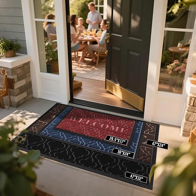 Yimobra Welcome Mat Outdoor Indoor, 36x24 All-Season Waterproof, All-Weather - Image 3