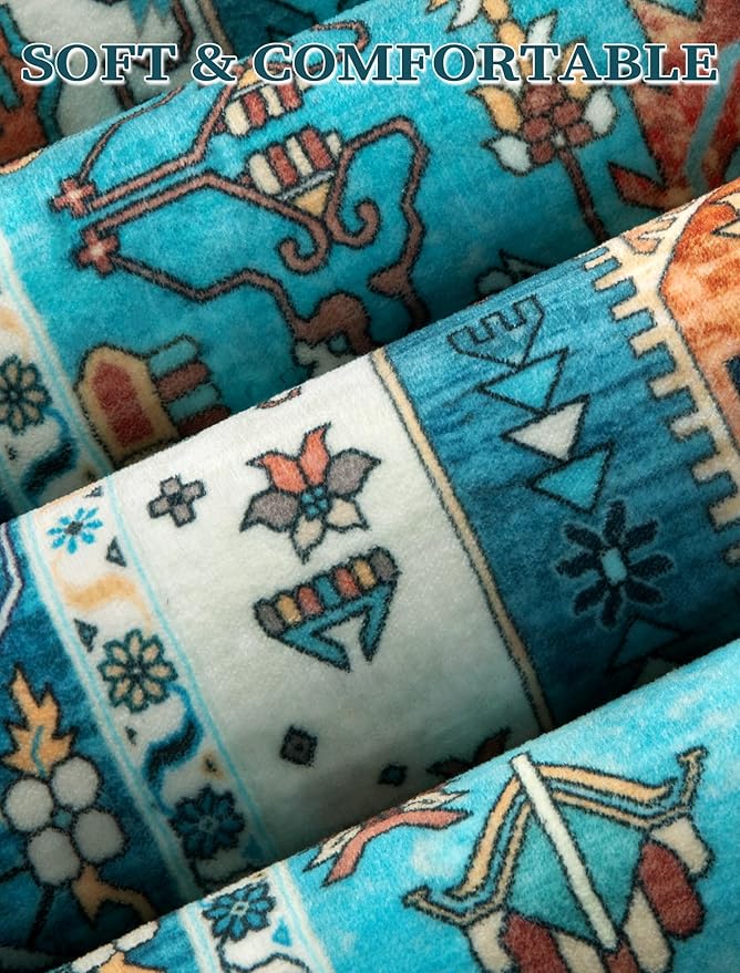 SERISSA Boho Washable Runner Rug, 2x5 Rug Runner Non-Slip Vintage Blue Hallway - Image 5